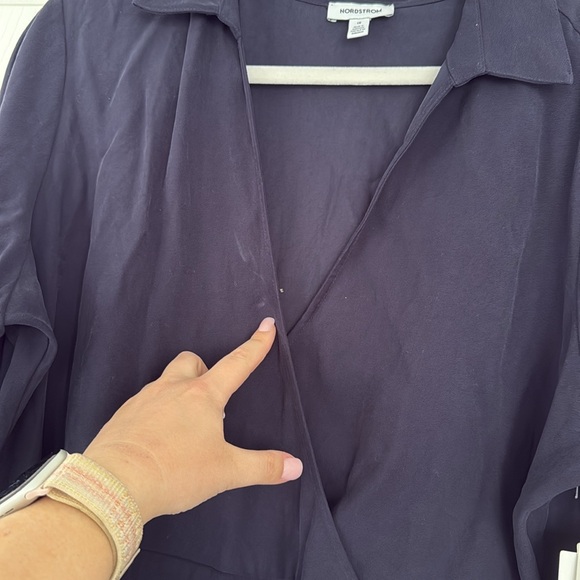 NEW- Nordstrom Navy Blue Wrap Front Maxi Dress - Picture 11 of 15